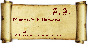 Plancsák Hermina névjegykártya